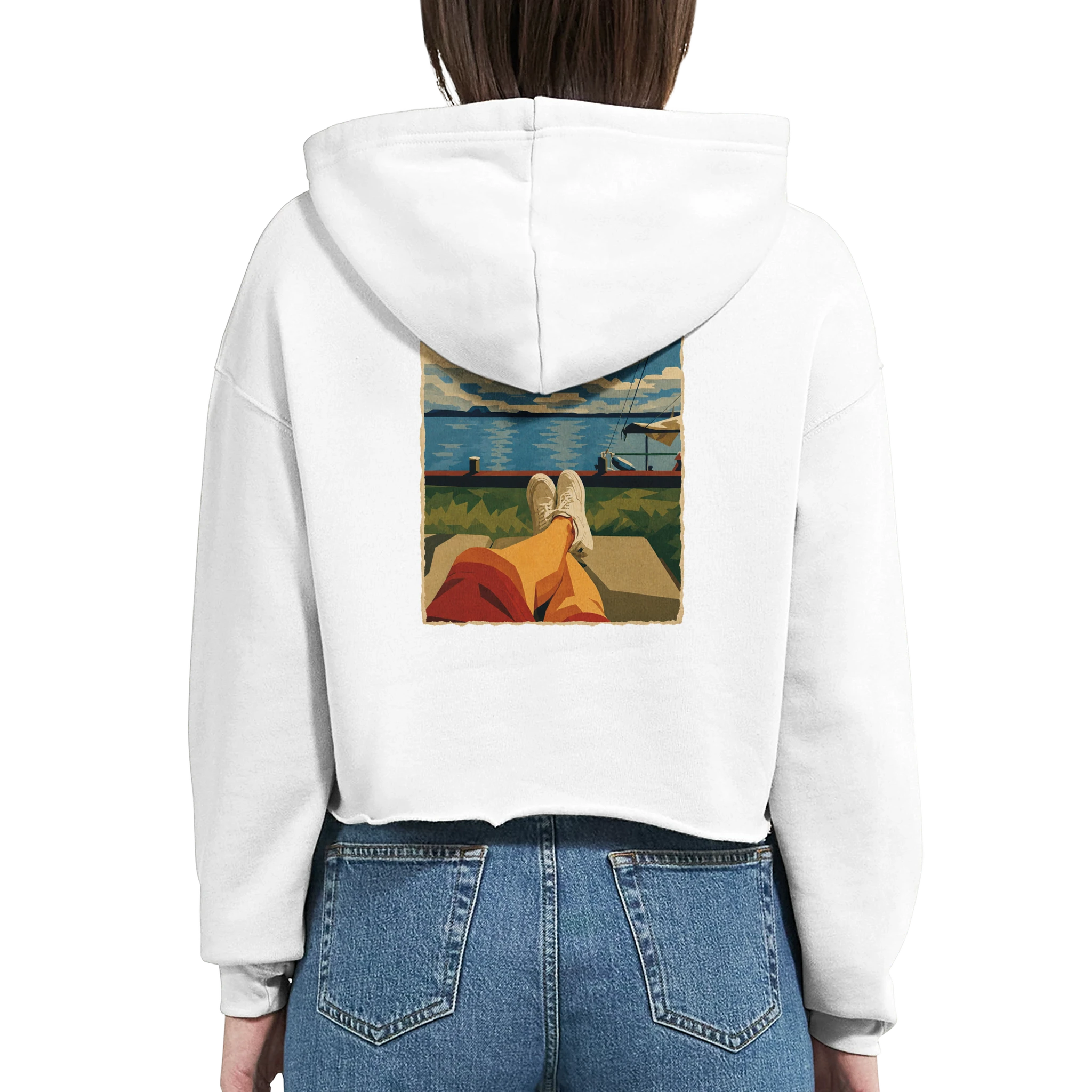 Damen-Hoodie in Pfirsich mit Motiv „Chillout“