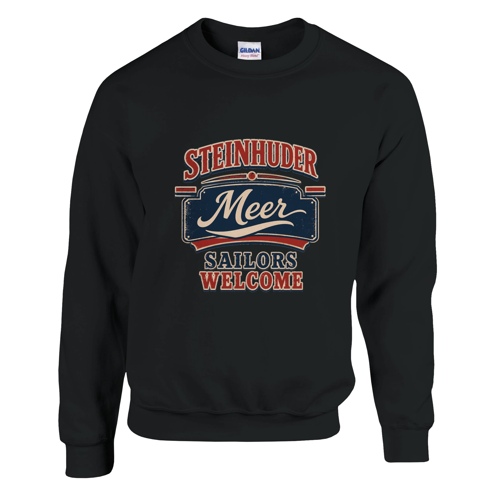 Pullover in Aschgrau mit Motiv „Sailors Welcome“