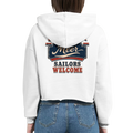 Damen-Hoodie in Weiß mit Motiv „Sailors Welcome“