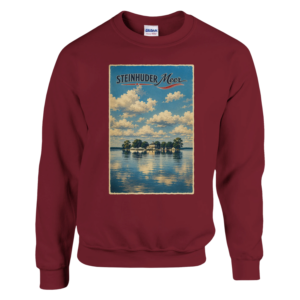 Pullover in Weiß mit Motiv „Wilhelmstein im Steinhuder Meer“
