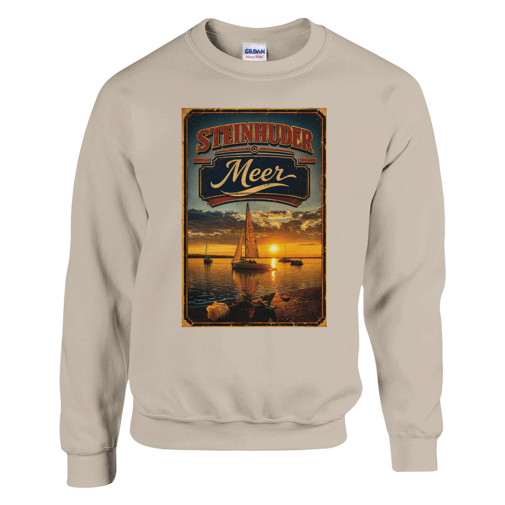 Pullover in Weiß mit Motiv „White Night am Wilhelmstein mit Sunset“
