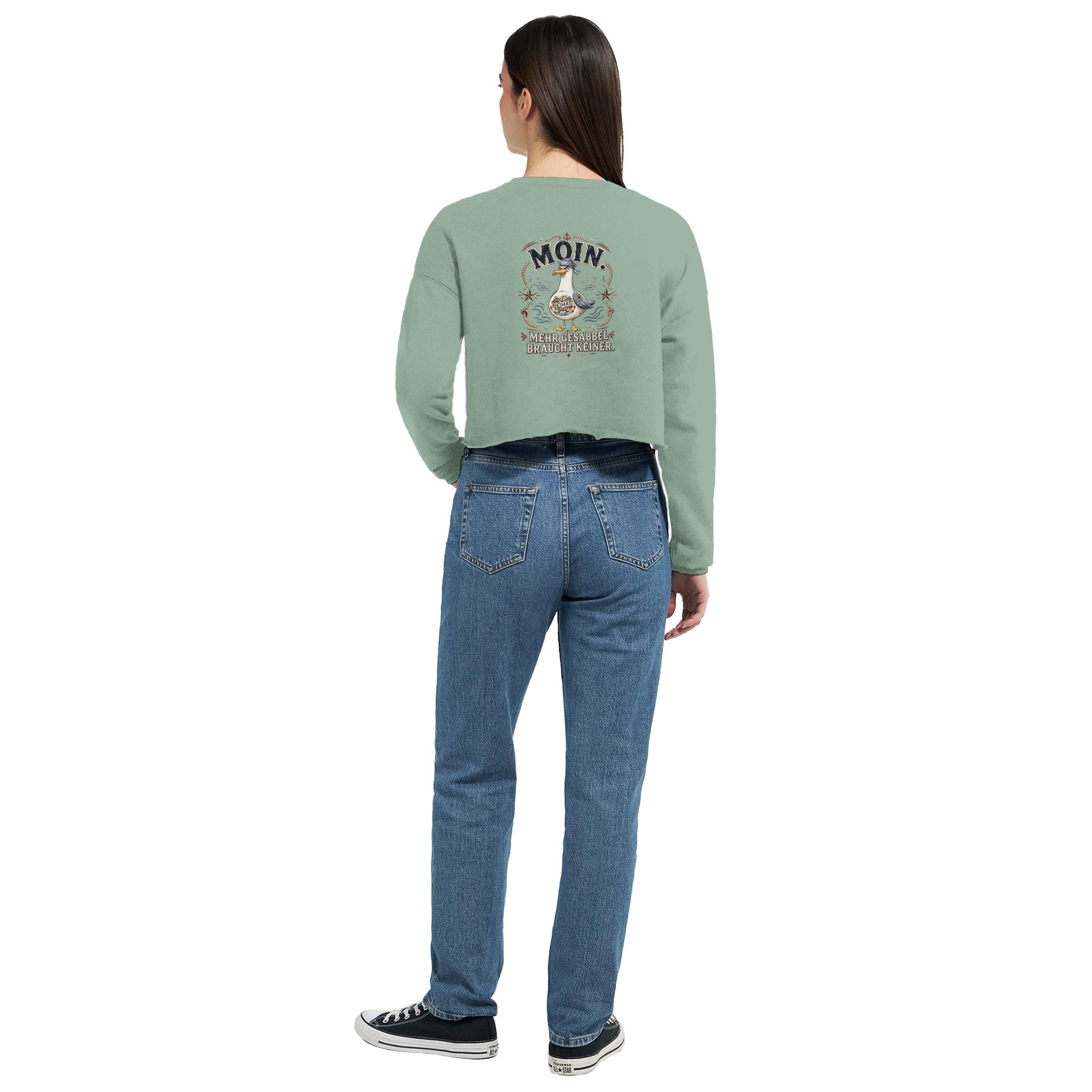 Damen-Pullover in Mauve mit Motiv „Mehr Gesabbel braucht keiner“