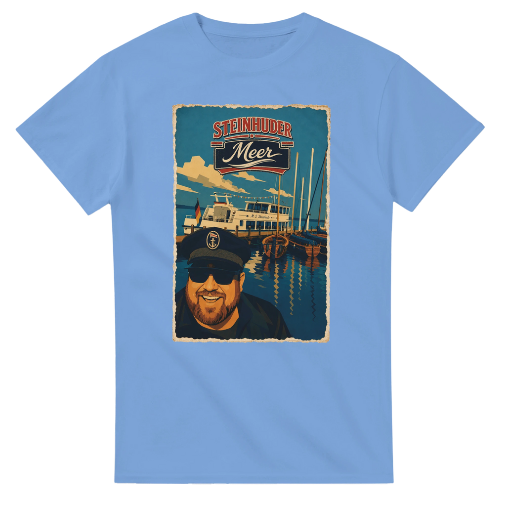 T-Shirt in Natur mit Motiv „Kapitän an Bord“