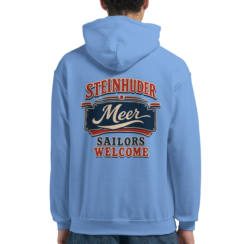 Hoodie in Aschgrau mit Motiv „Sailors Welcome“