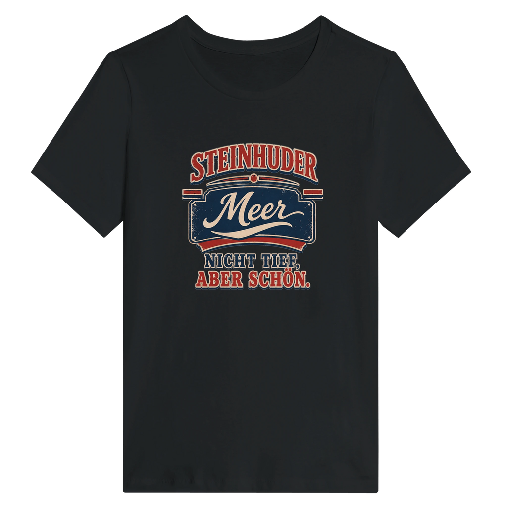 Damen-T-Shirt in Zitronengelb mit Motiv „Nicht tief, aber schön.“