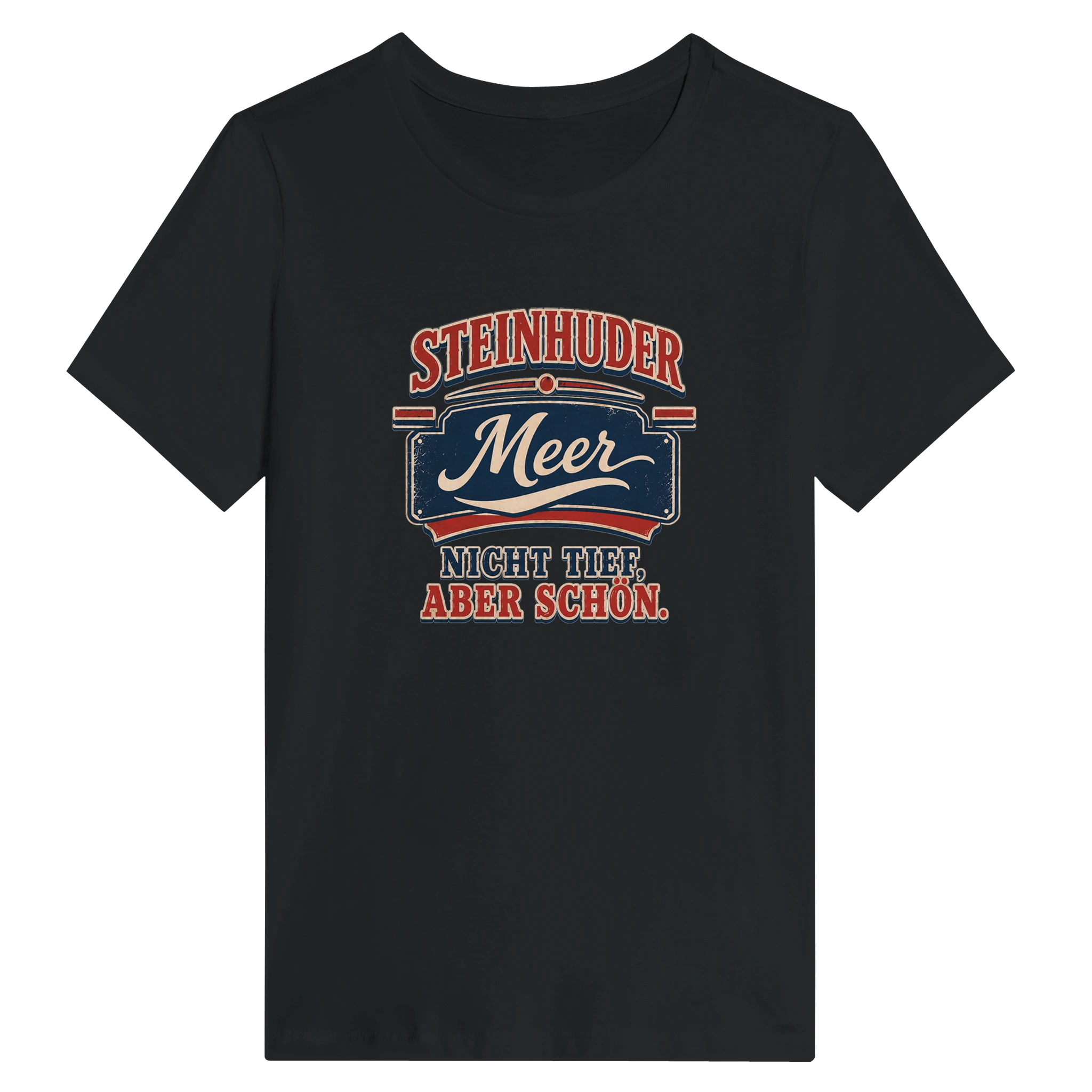 Damen-T-Shirt in Zitronengelb mit Motiv „Nicht tief, aber schön.“