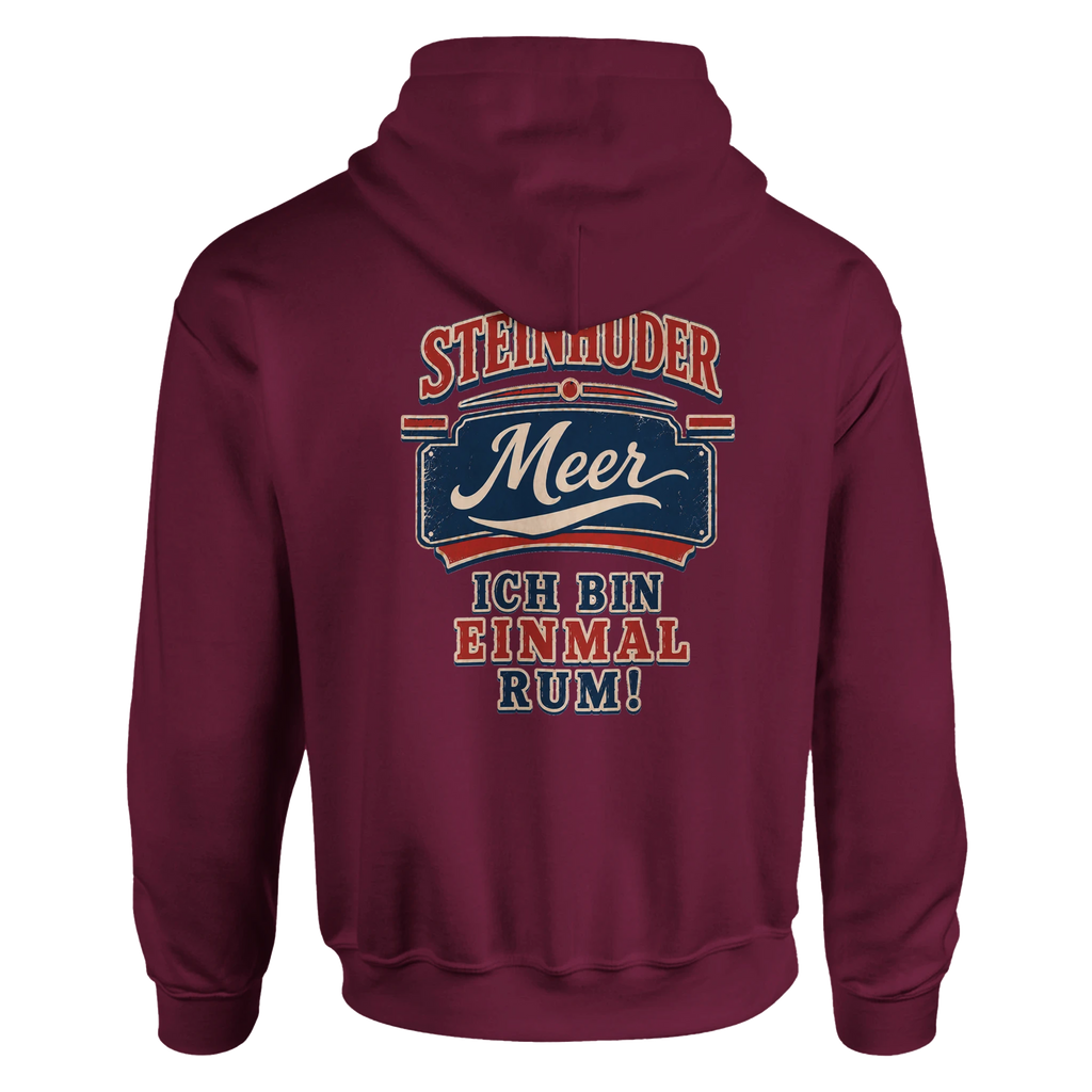 Hoodie in Weiß mit Motiv „Ich bin einmal rum“