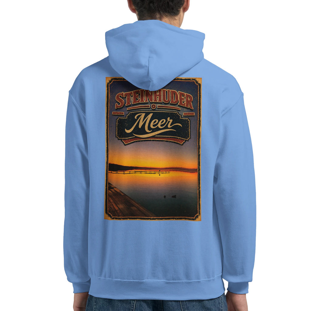 Hoodie in Weiß mit Motiv „Steg an der Planke“