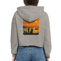Damen-Hoodie in Weiß mit Motiv „Familie beim Sunset“