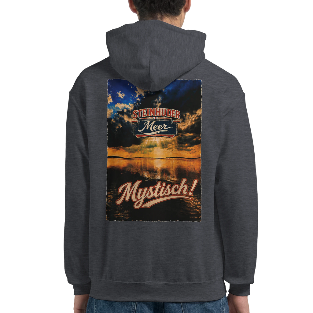 Hoodie in Aschgrau mit Motiv „Mystisch“