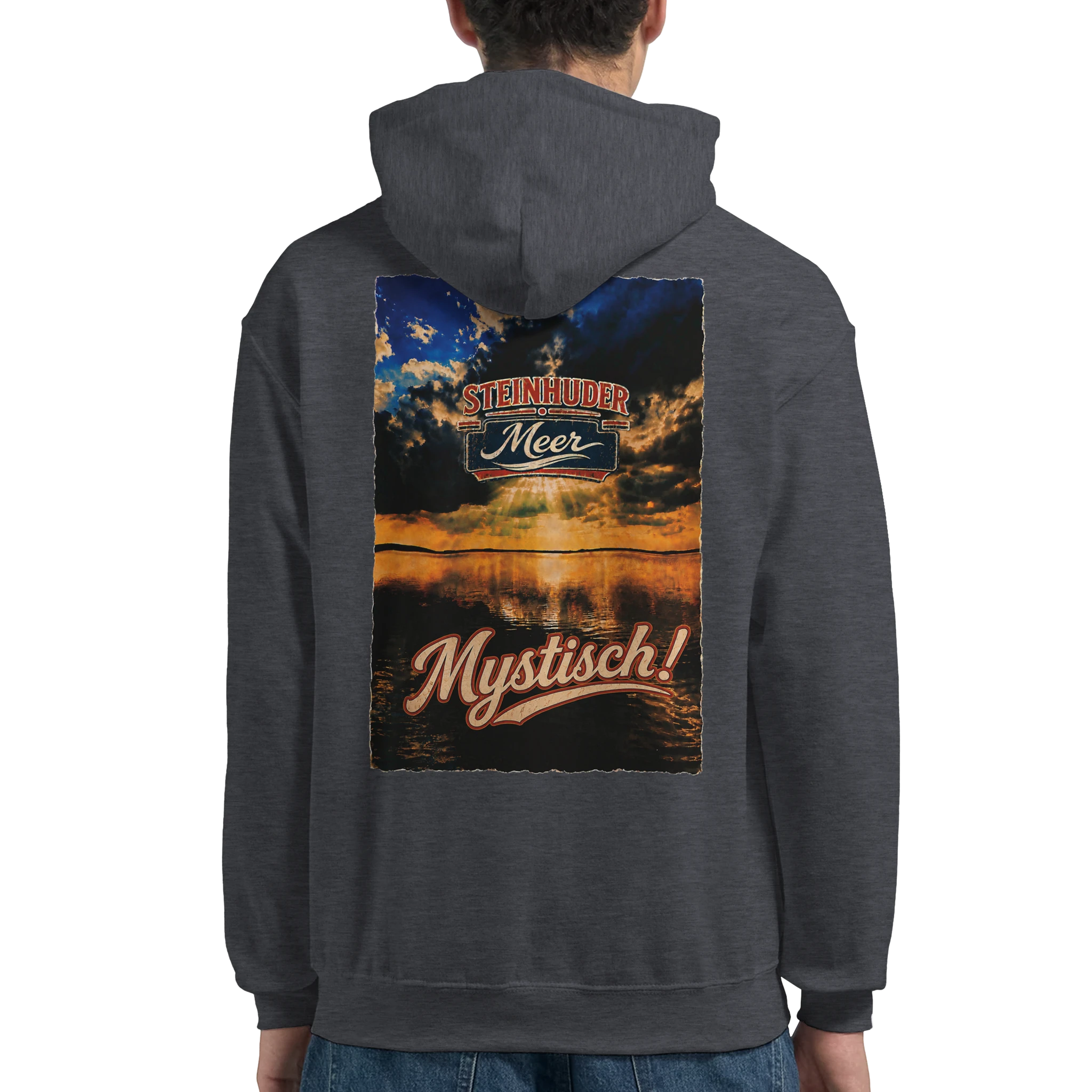 Hoodie in Aschgrau mit Motiv „Mystisch“