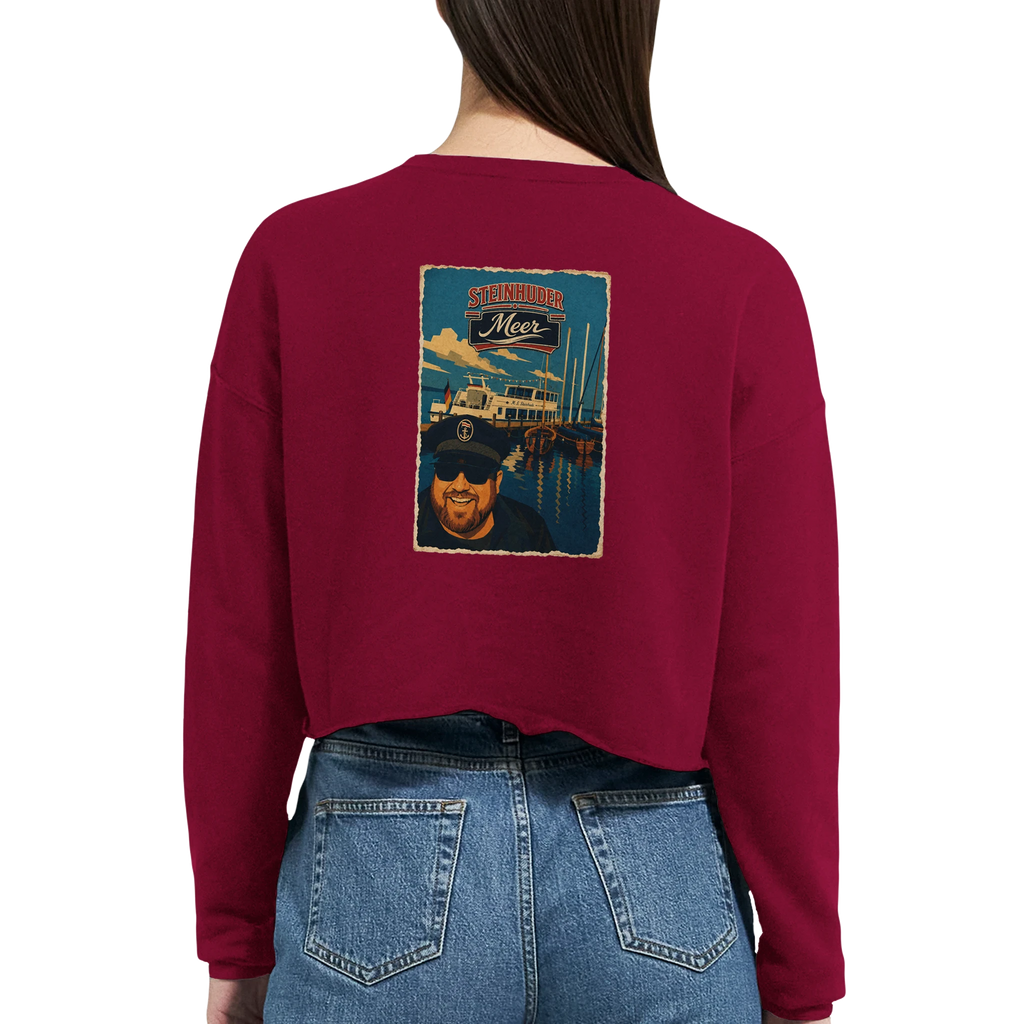Damen-Pullover in Mauve mit Motiv „Kapitän an Bord“