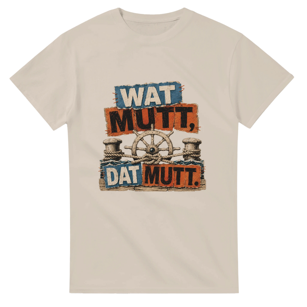 T-Shirt in Weiß mit Motiv „Wat Mutt, Dat Mutt.“