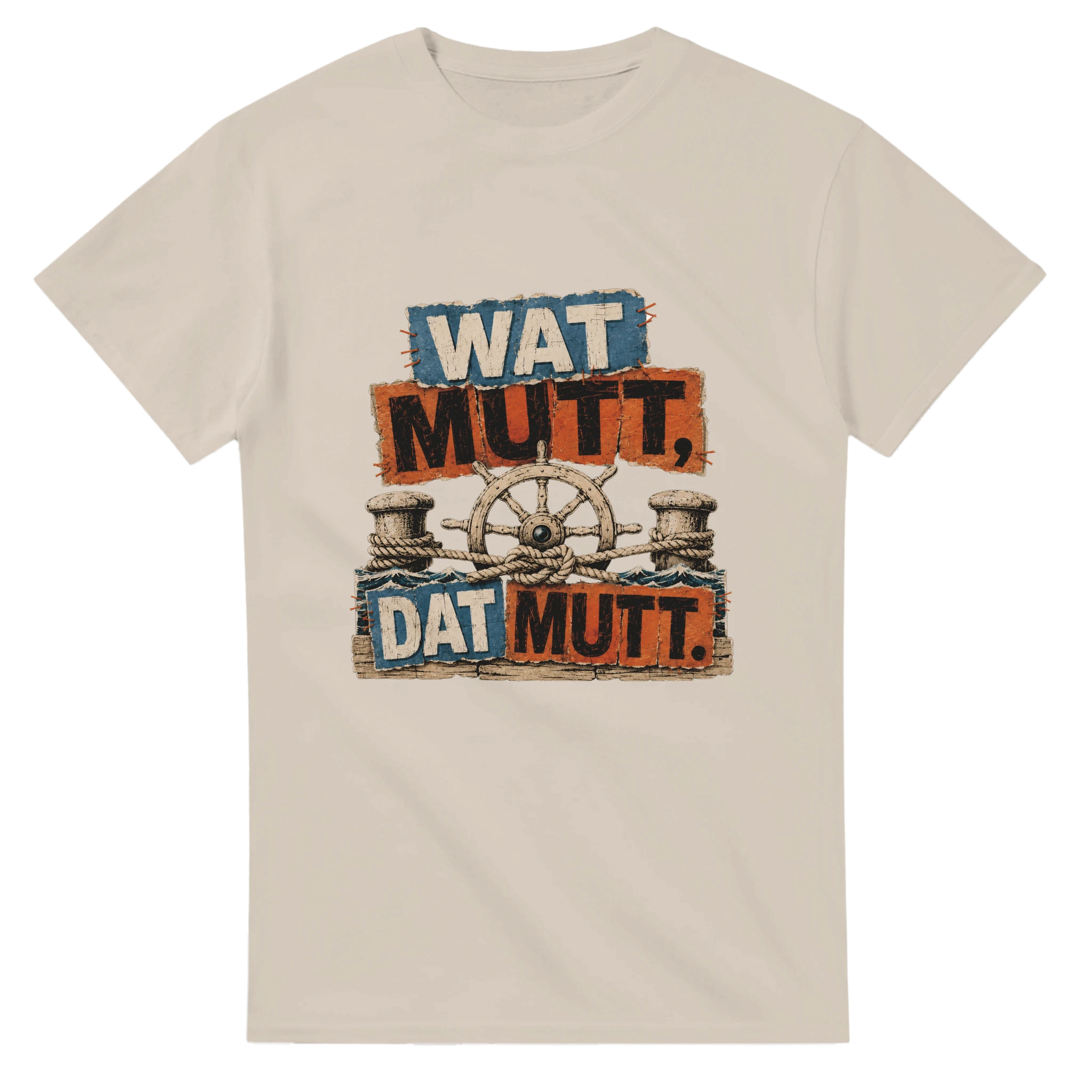 T-Shirt in Weiß mit Motiv „Wat Mutt, Dat Mutt.“