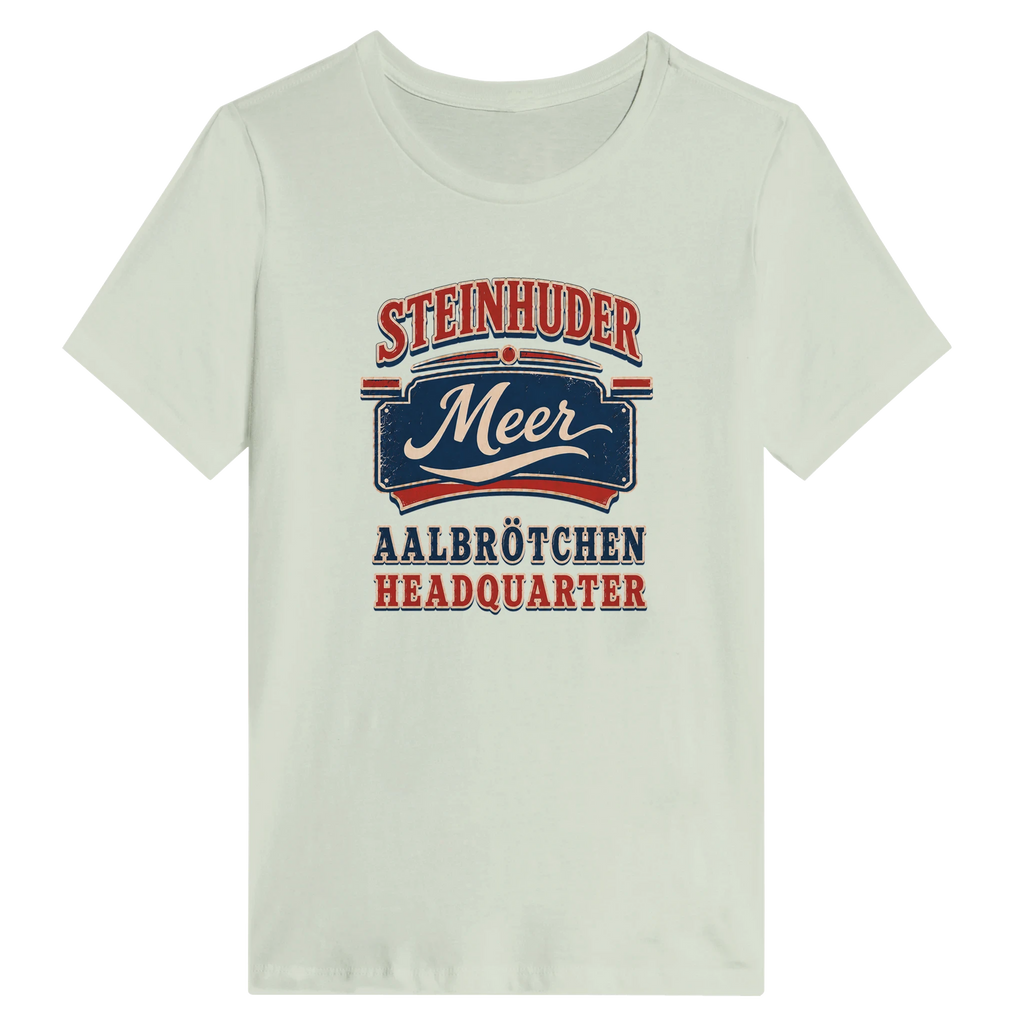 Damen-T-Shirt in Weiß mit Motiv „Aalbrötchen“