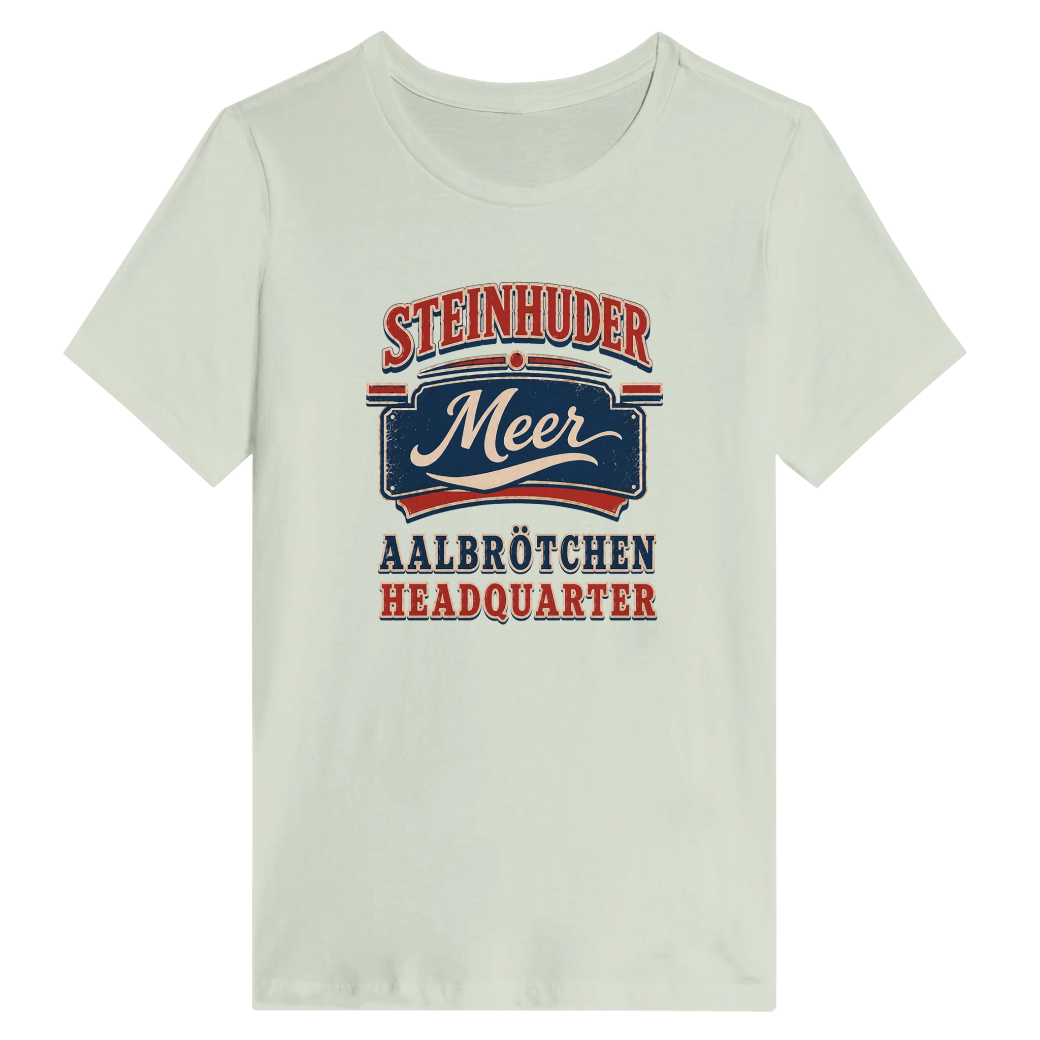 Damen-T-Shirt in Weiß mit Motiv „Aalbrötchen“