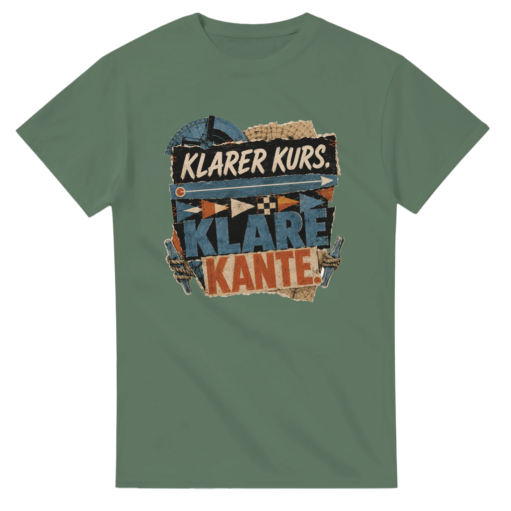 T-Shirt in Weiß mit Motiv „Klarer Kurs. Klare Kante.“