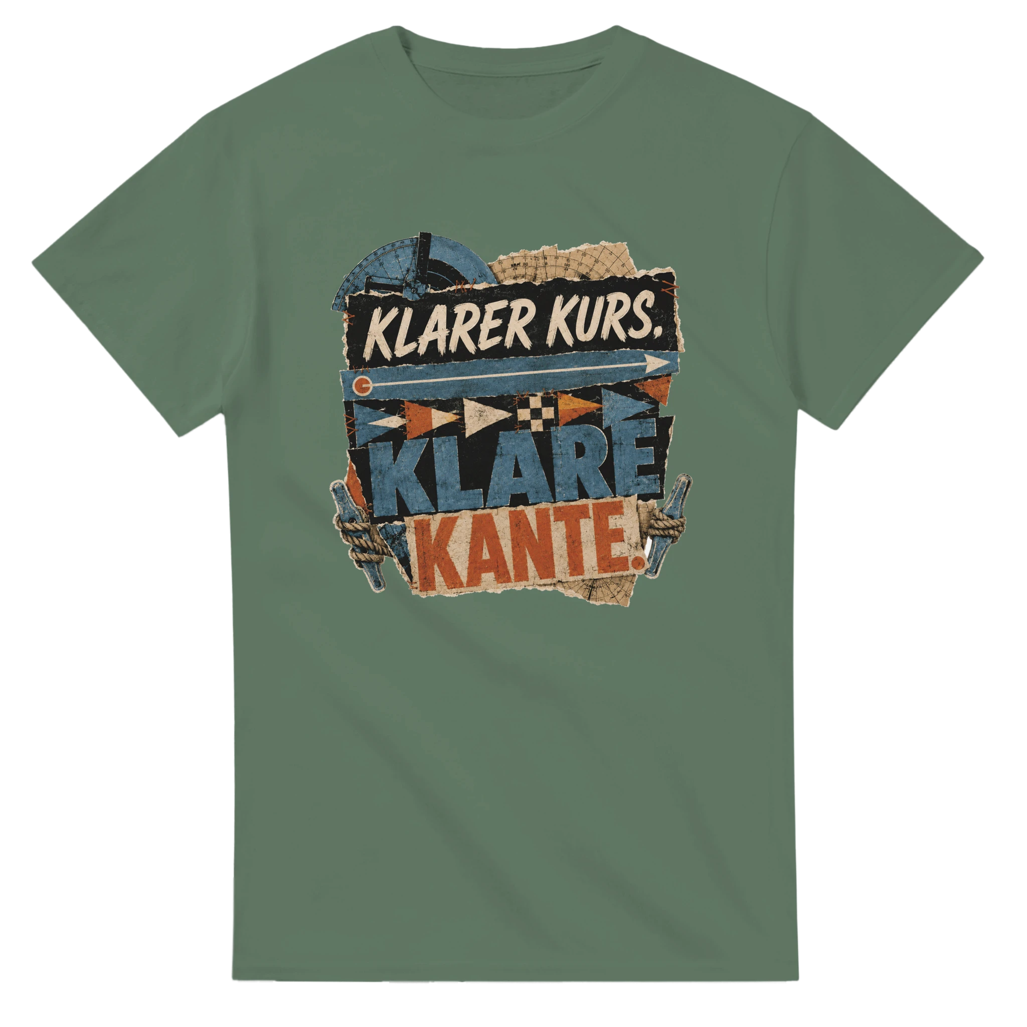 T-Shirt in Weiß mit Motiv „Klarer Kurs. Klare Kante.“