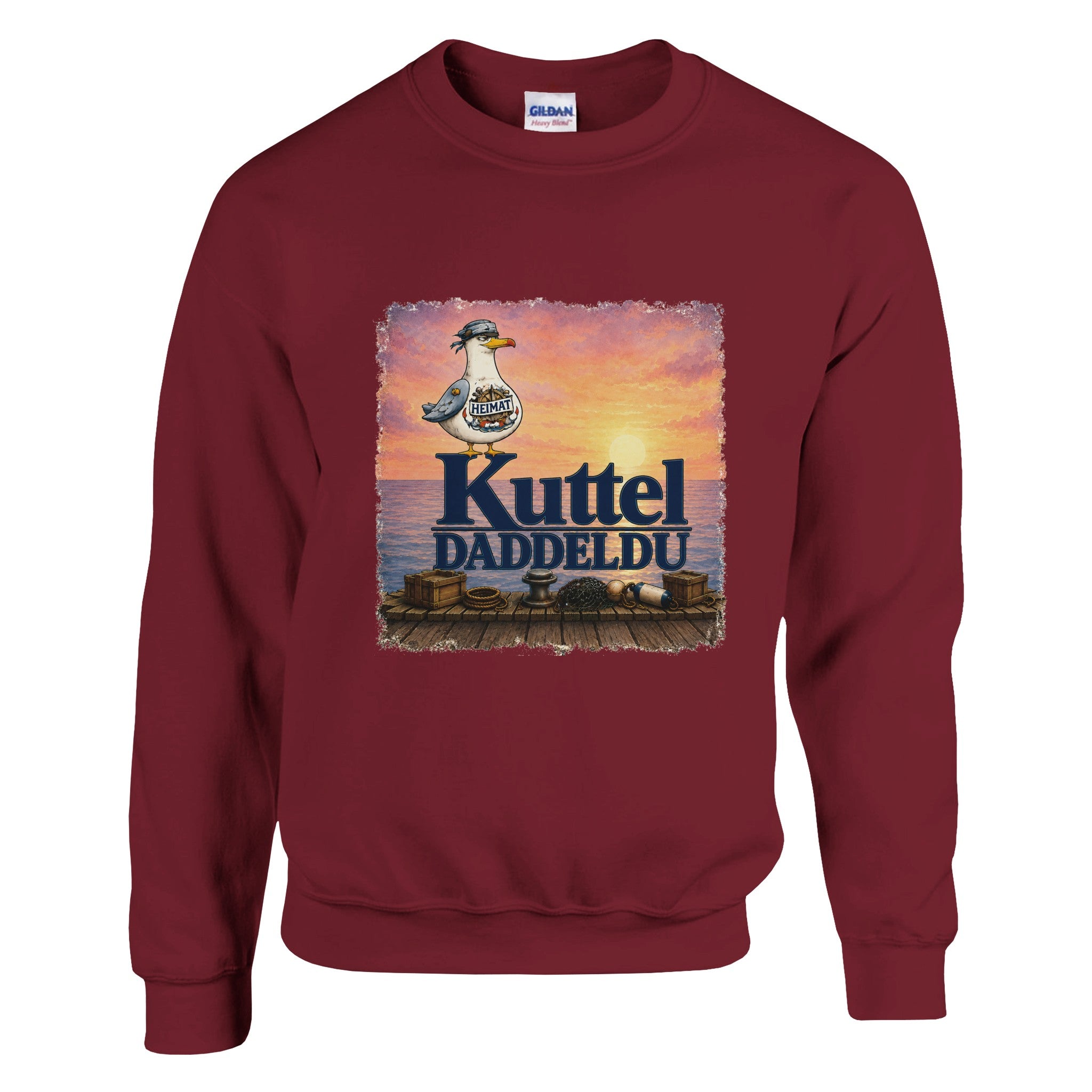 Pullover in Weiß mit Motiv „Kuttel Daddeldu“