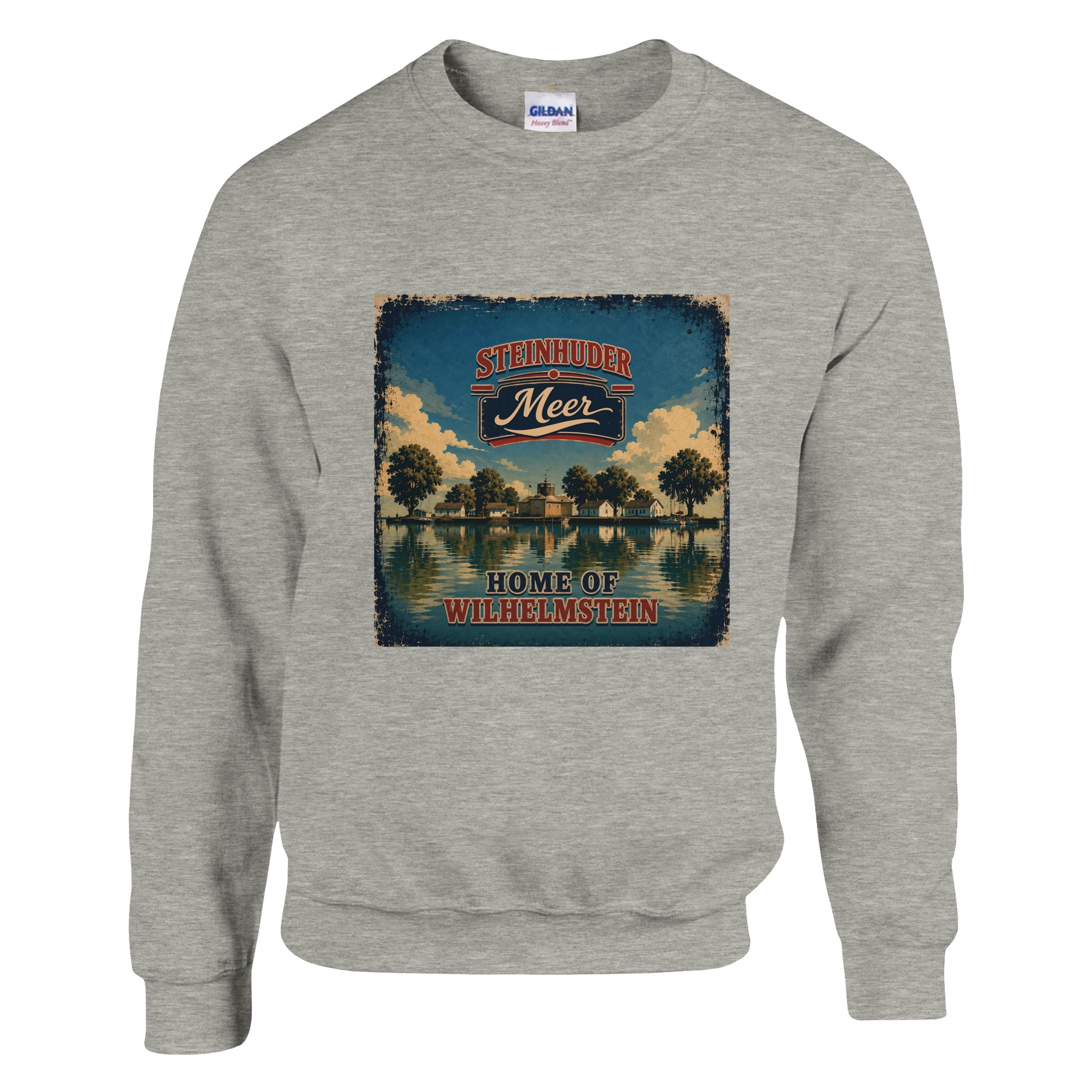 Pullover in Weiß mit Motiv „Insel Wilhelmstein“