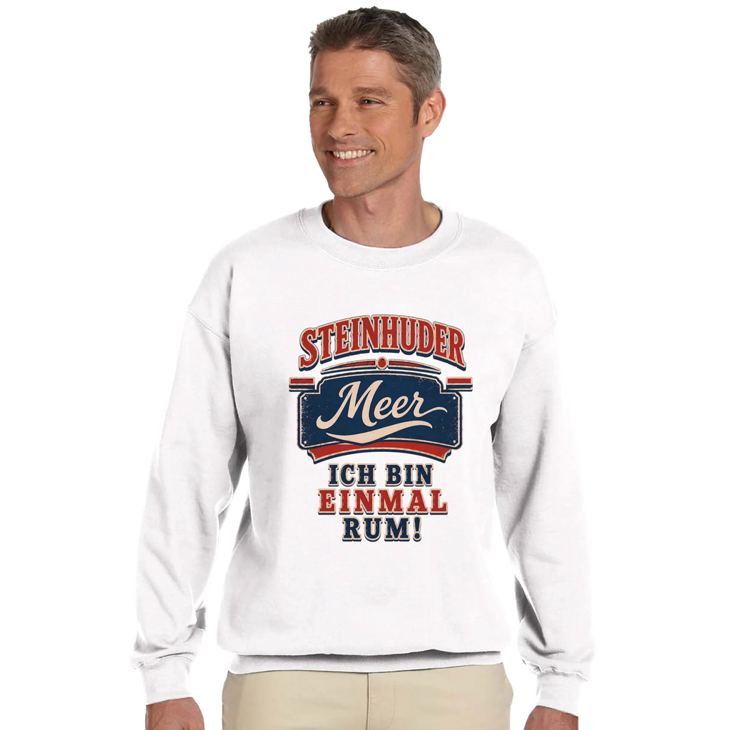 Pullover in Aschgrau mit Motiv „Ich bin einmal rum“