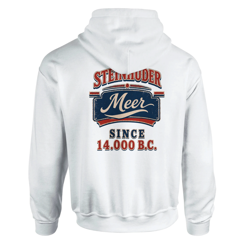 Hoodie in Sand mit Motiv „Since 14.000 B.C.“
