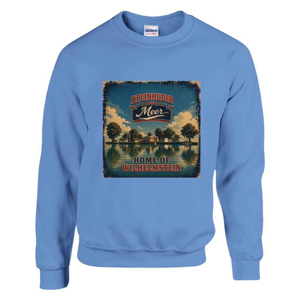Pullover in Aschgrau mit Motiv „Insel Wilhelmstein“