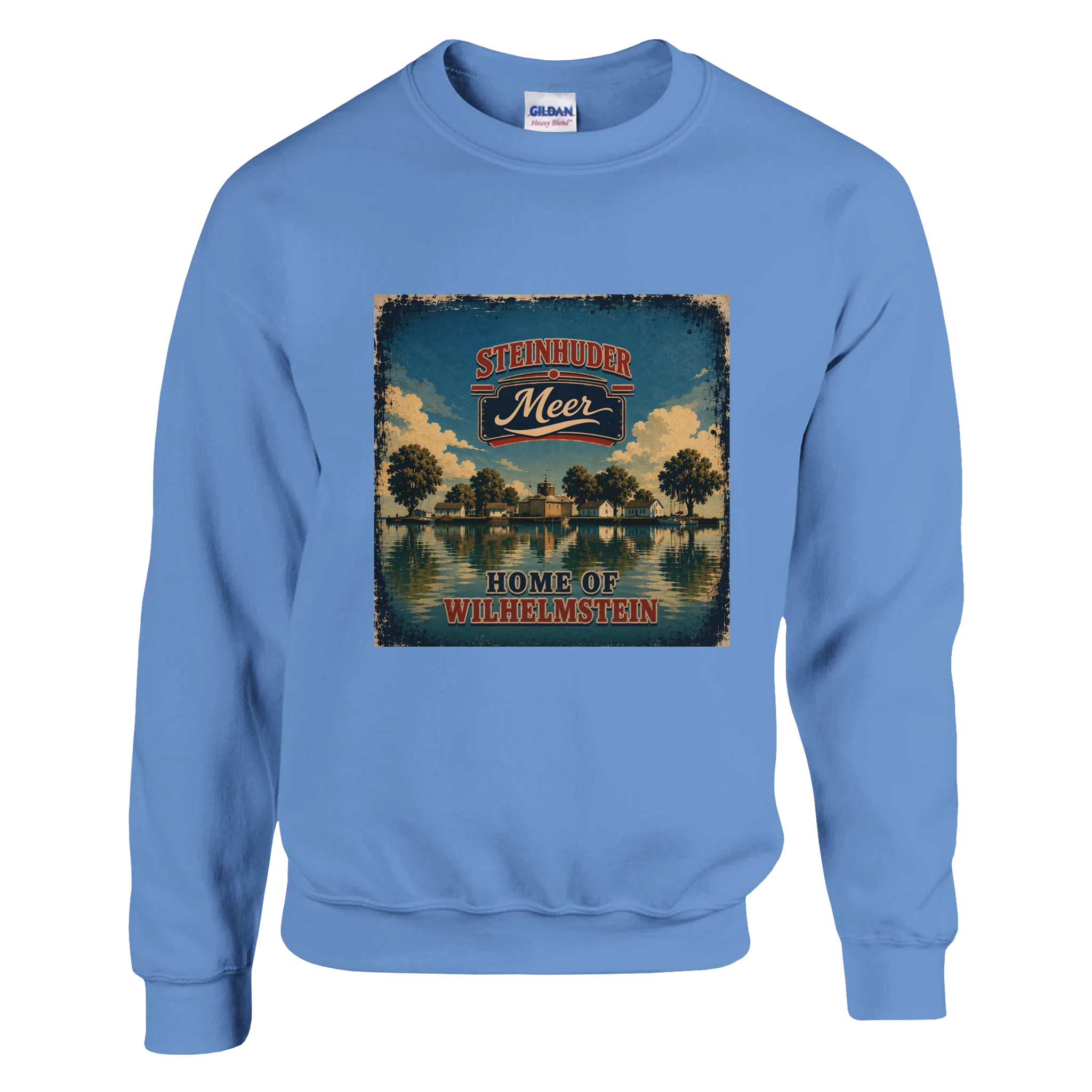 Pullover in Aschgrau mit Motiv „Insel Wilhelmstein“