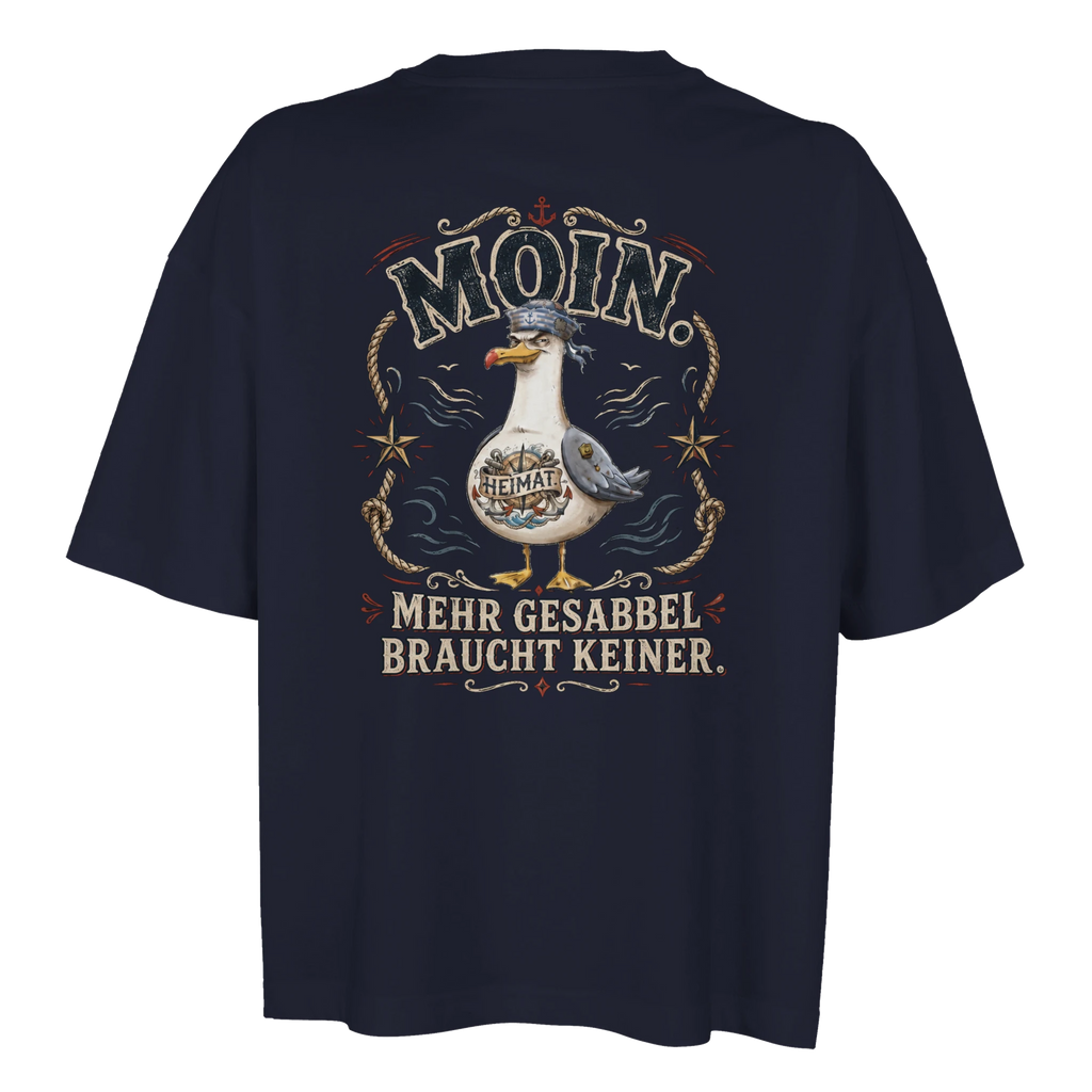 Damen-T-Shirt in Weiß mit Motiv „Mehr Gesabbel braucht keiner“