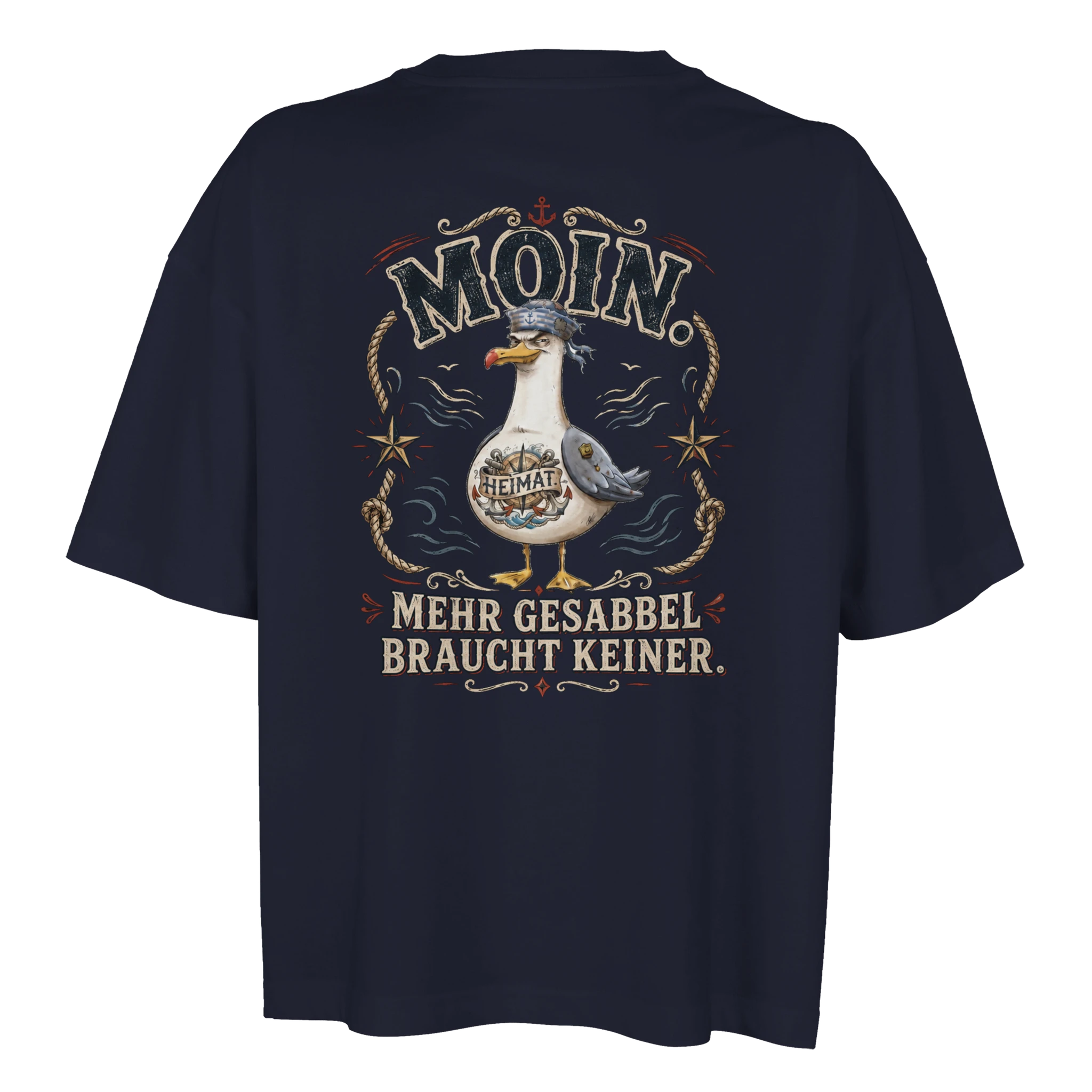 Damen-T-Shirt in Weiß mit Motiv „Mehr Gesabbel braucht keiner“
