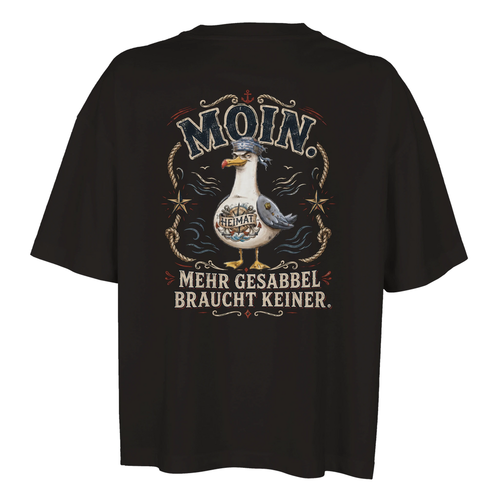 Damen-T-Shirt in Weiß mit Motiv „Mehr Gesabbel braucht keiner“