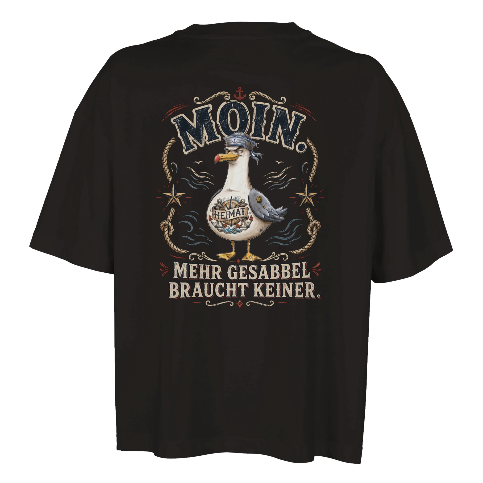 Damen-T-Shirt in Weiß mit Motiv „Mehr Gesabbel braucht keiner“