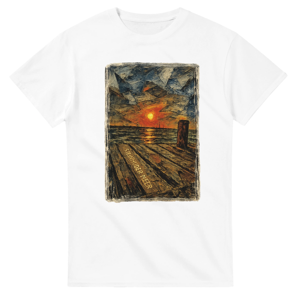 T-Shirt in Weiß mit Motiv „Steinhuder Meer Kunst“