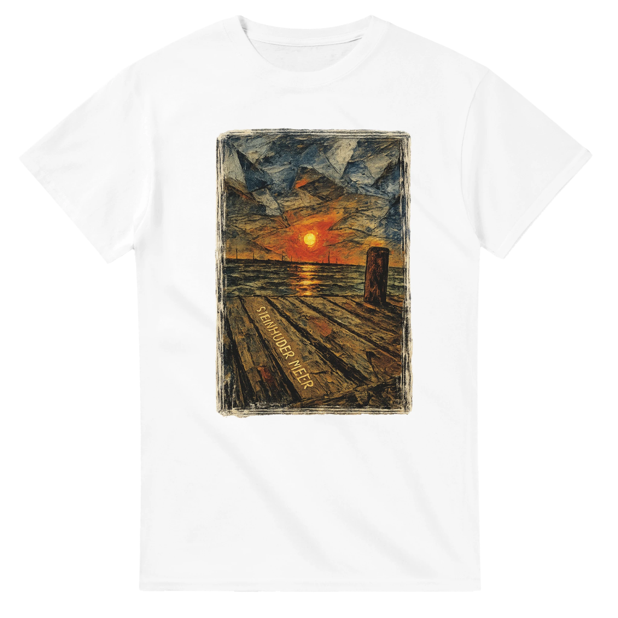 T-Shirt in Weiß mit Motiv „Steinhuder Meer Kunst“