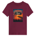 Damen-T-Shirt in Weiß mit Motiv „Sunset Ratskeller Steg am Steinhuder Meer“
