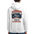 Hoodie in Weiß mit Motiv „Since 14.000 B.C.“