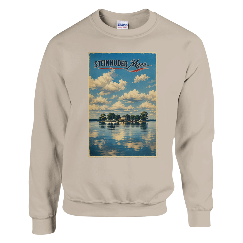 Pullover in Weiß mit Motiv „Wilhelmstein im Steinhuder Meer“