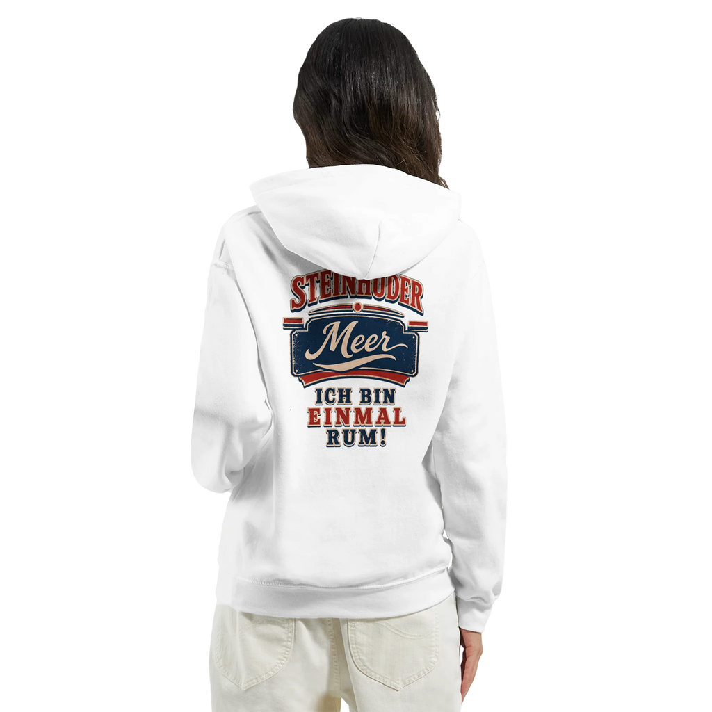 Hoodie in Aschgrau mit Motiv „Ich bin einmal rum“