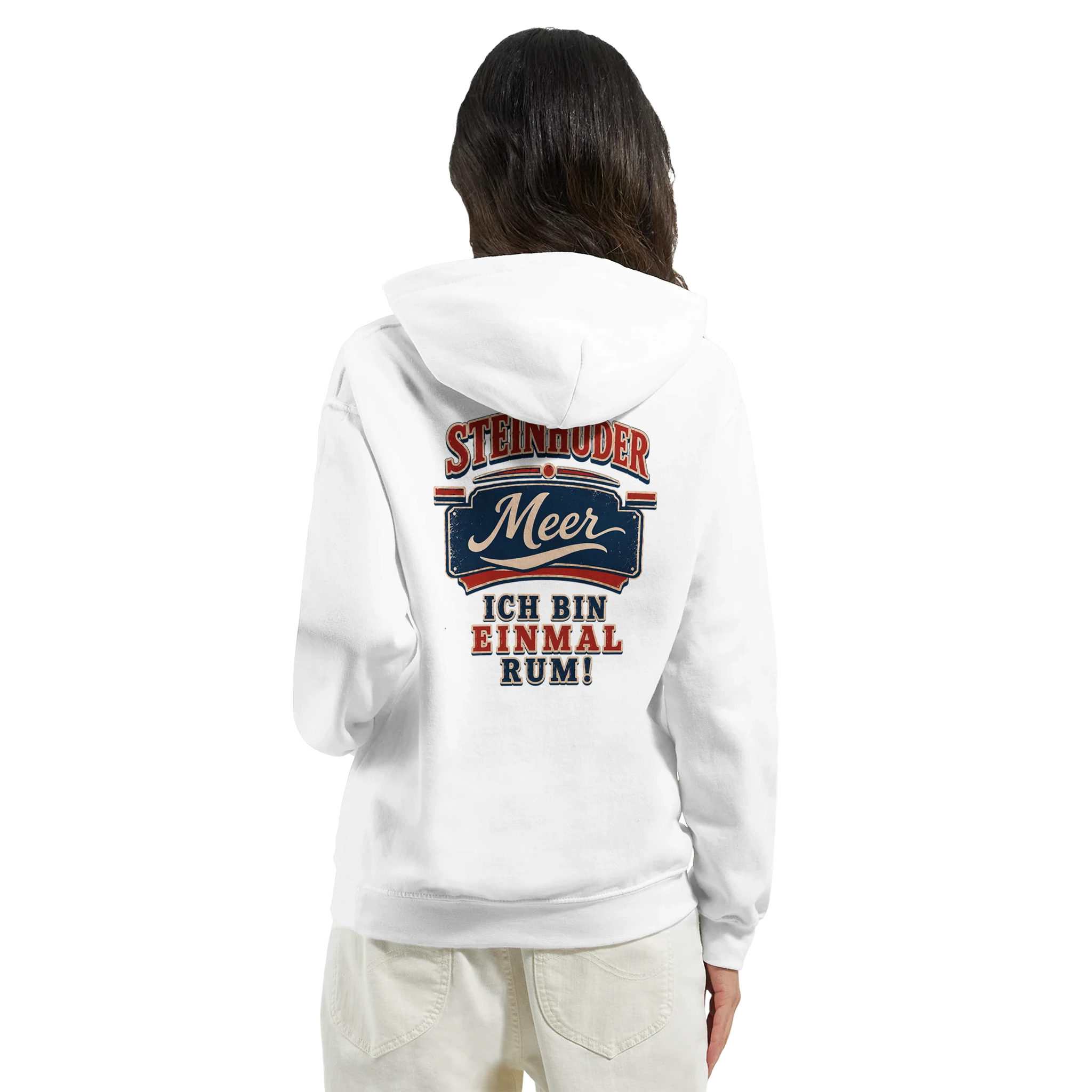 Hoodie in Aschgrau mit Motiv „Ich bin einmal rum“