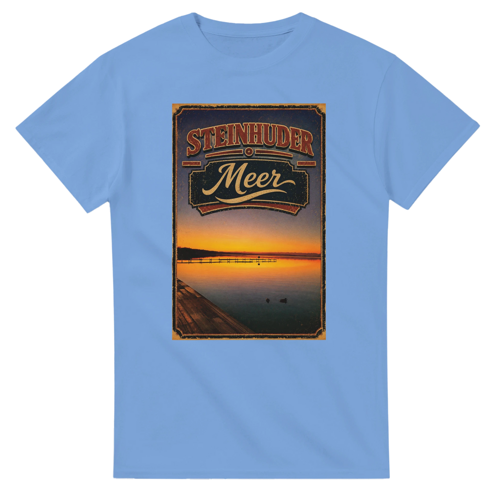 T-Shirt in Weiß mit Motiv „Steg an der Planke“