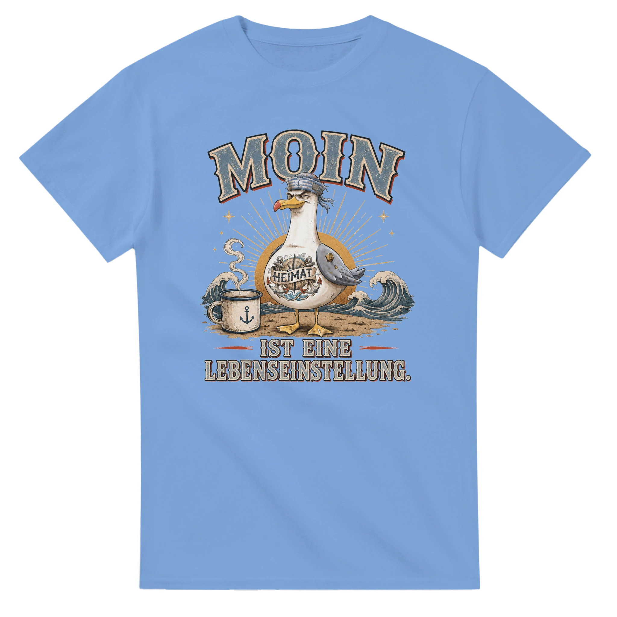 T-Shirt in Weiß mit Motiv „Moin ist eine Lebenseinstellung“