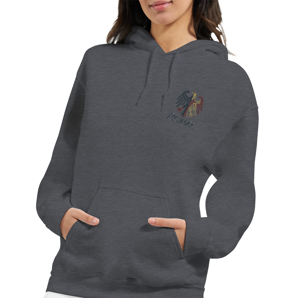 Hoodie in Aschgrau mit Motiv „Stößchen bei Sunset“