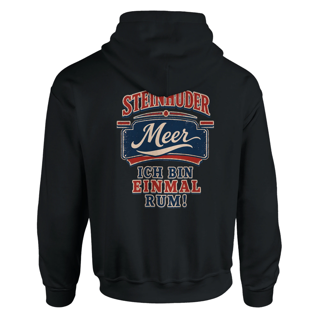 Hoodie in Weiß mit Motiv „Ich bin einmal rum“