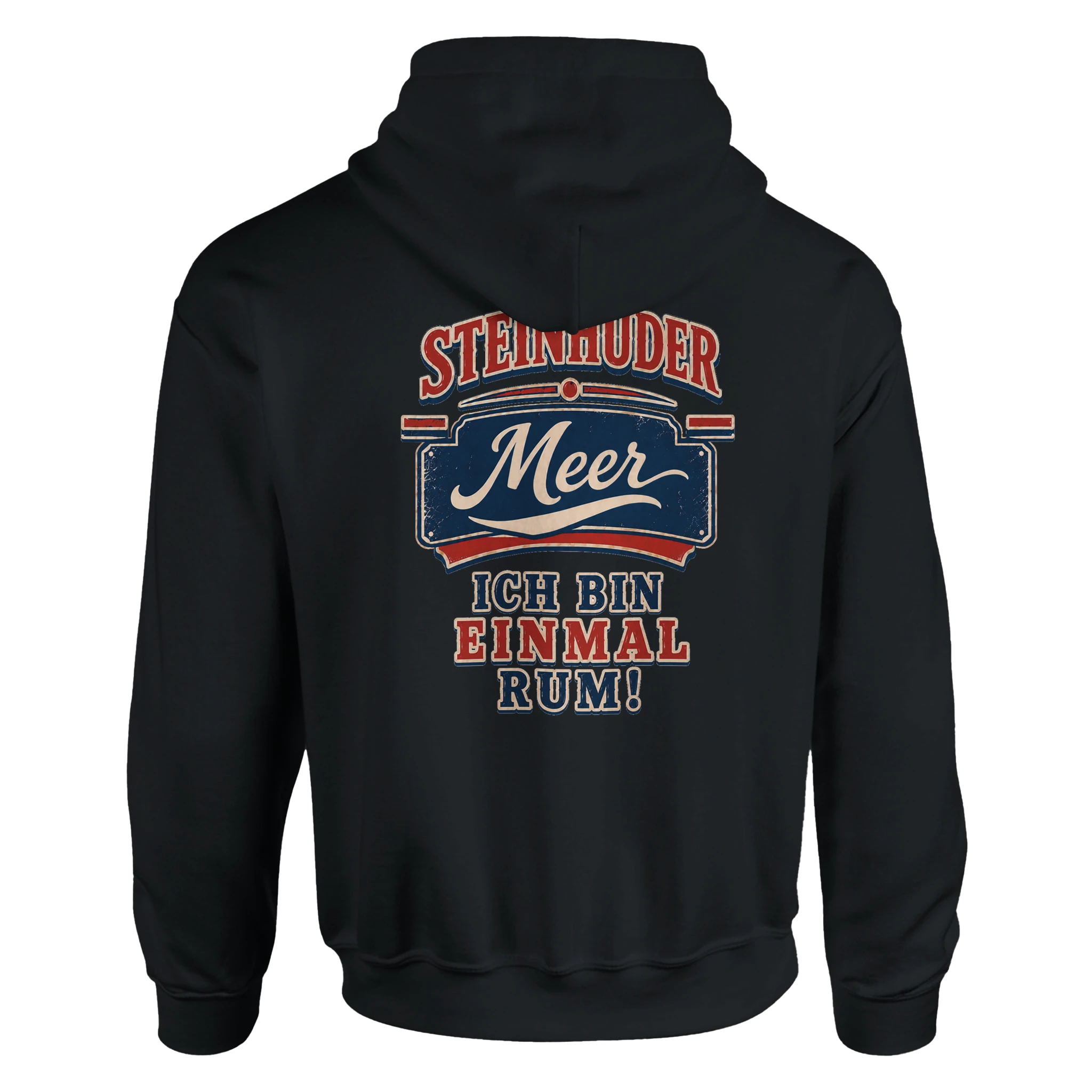 Hoodie in Weiß mit Motiv „Ich bin einmal rum“