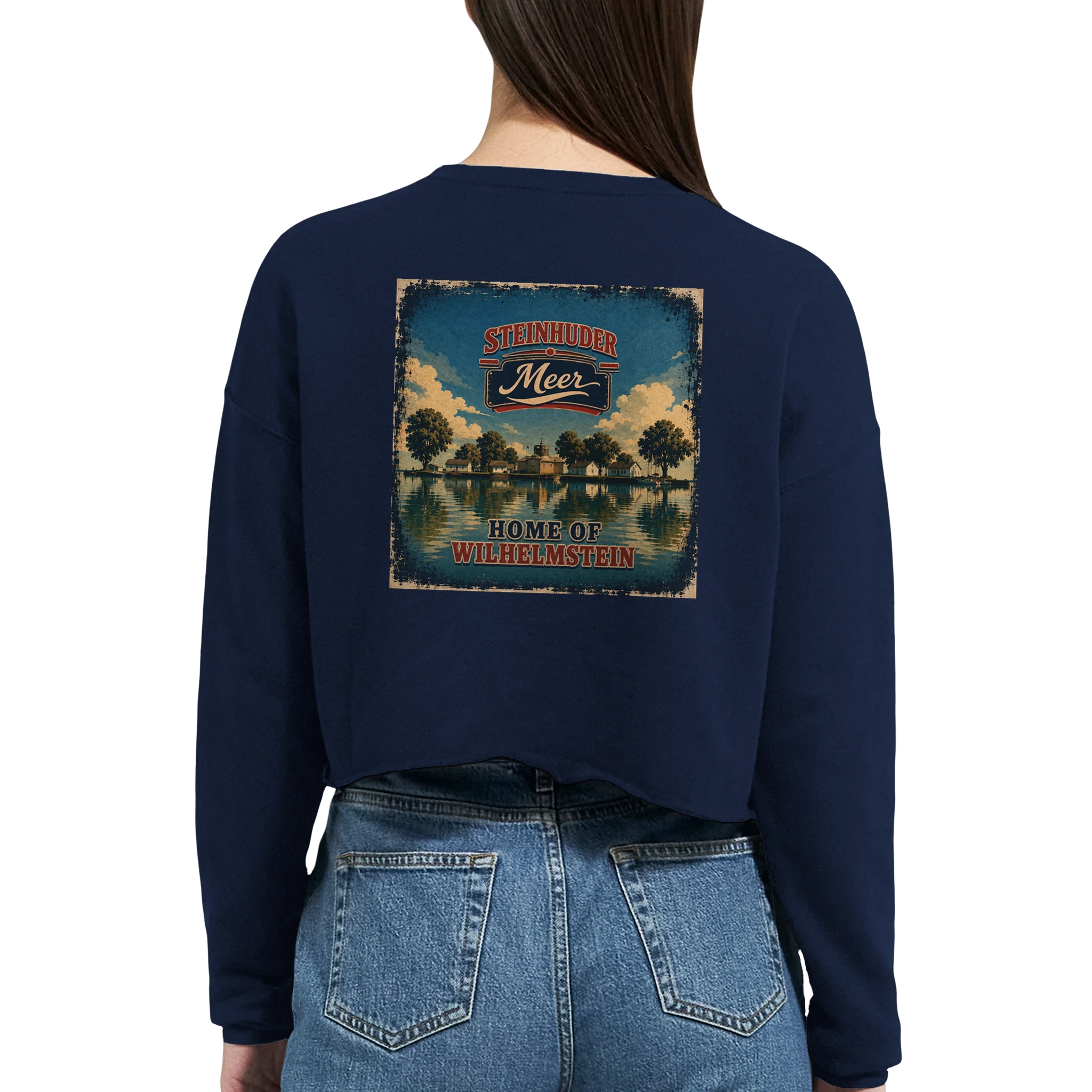 Damen-Pullover in Mauve mit Motiv „Insel Wilhelmstein“