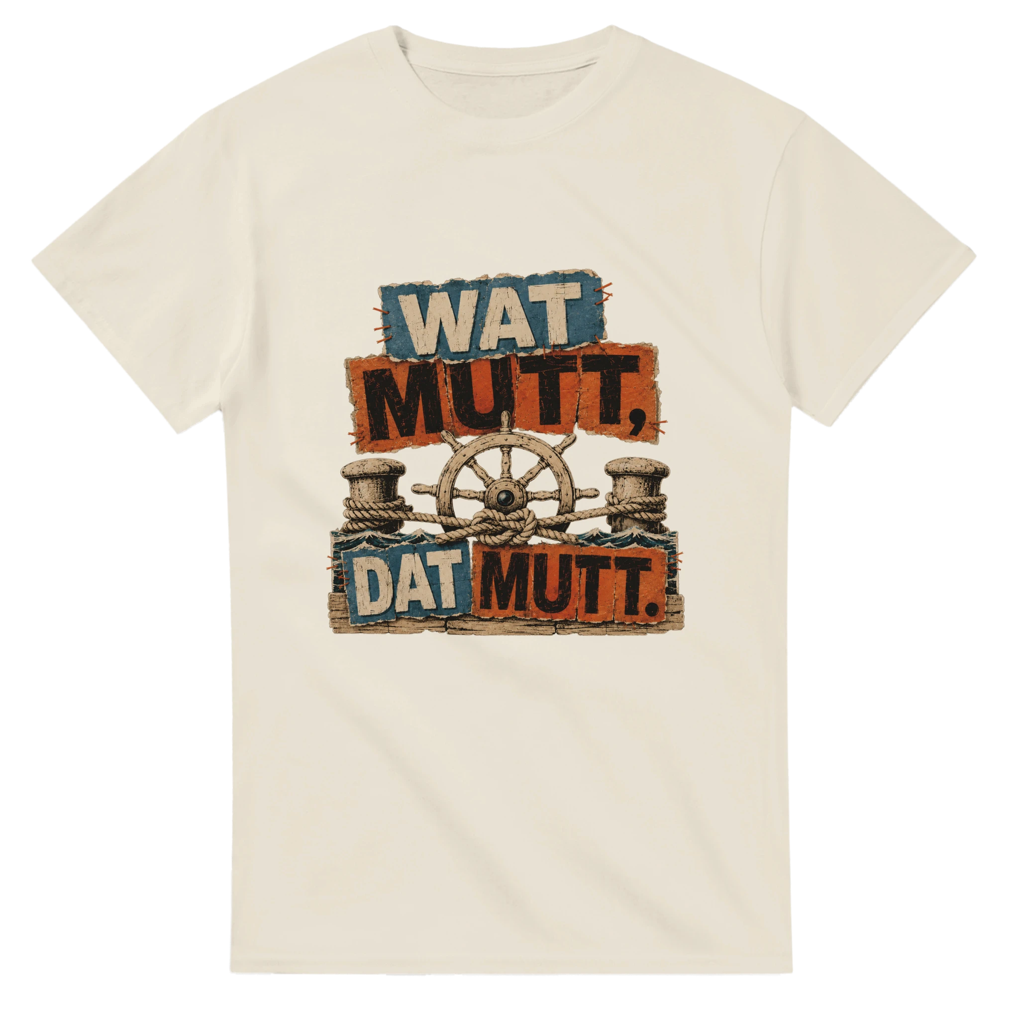 T-Shirt in Weiß mit Motiv „Wat Mutt, Dat Mutt.“