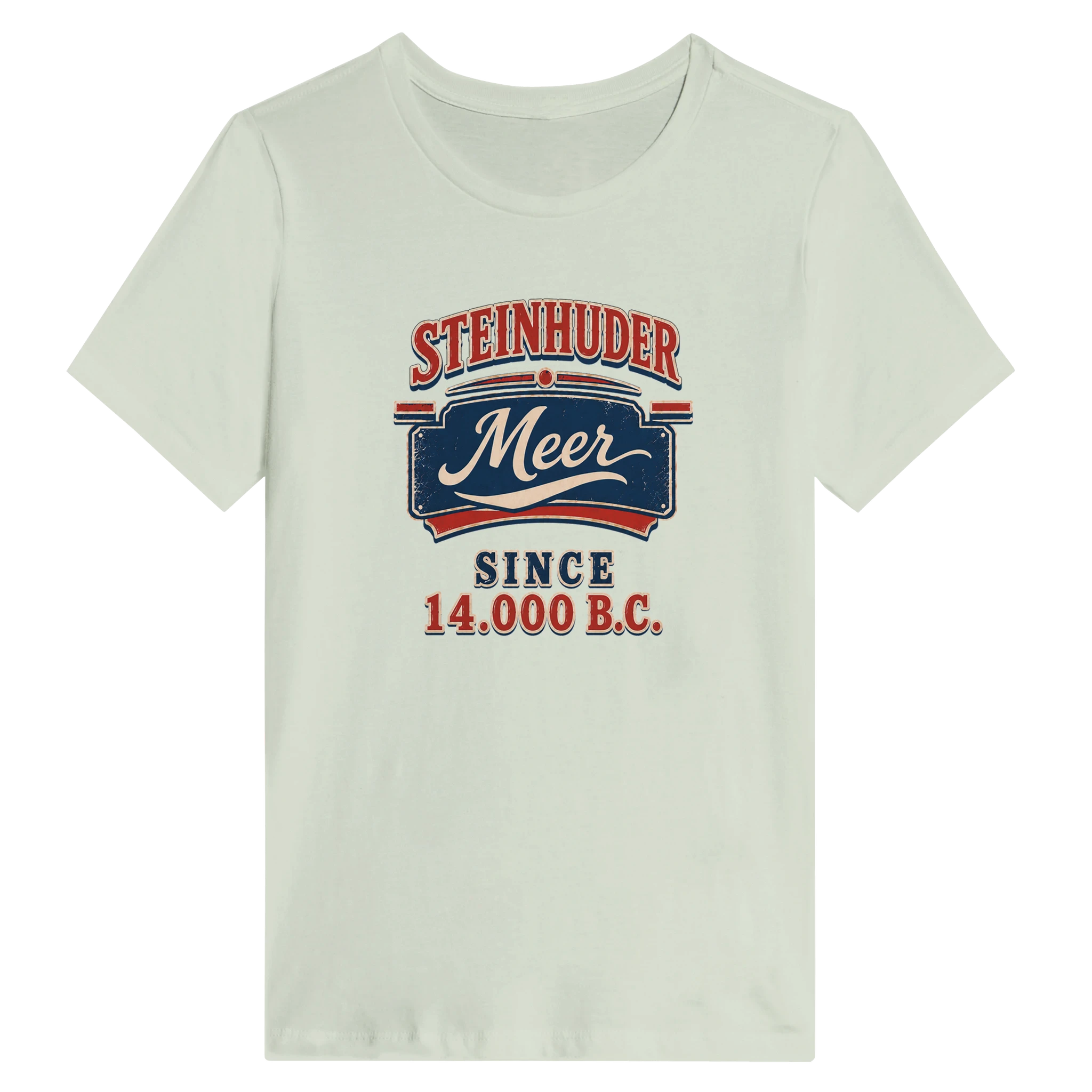 Damen-T-Shirt in Weiß mit Motiv „Since 14.000 B.C.“