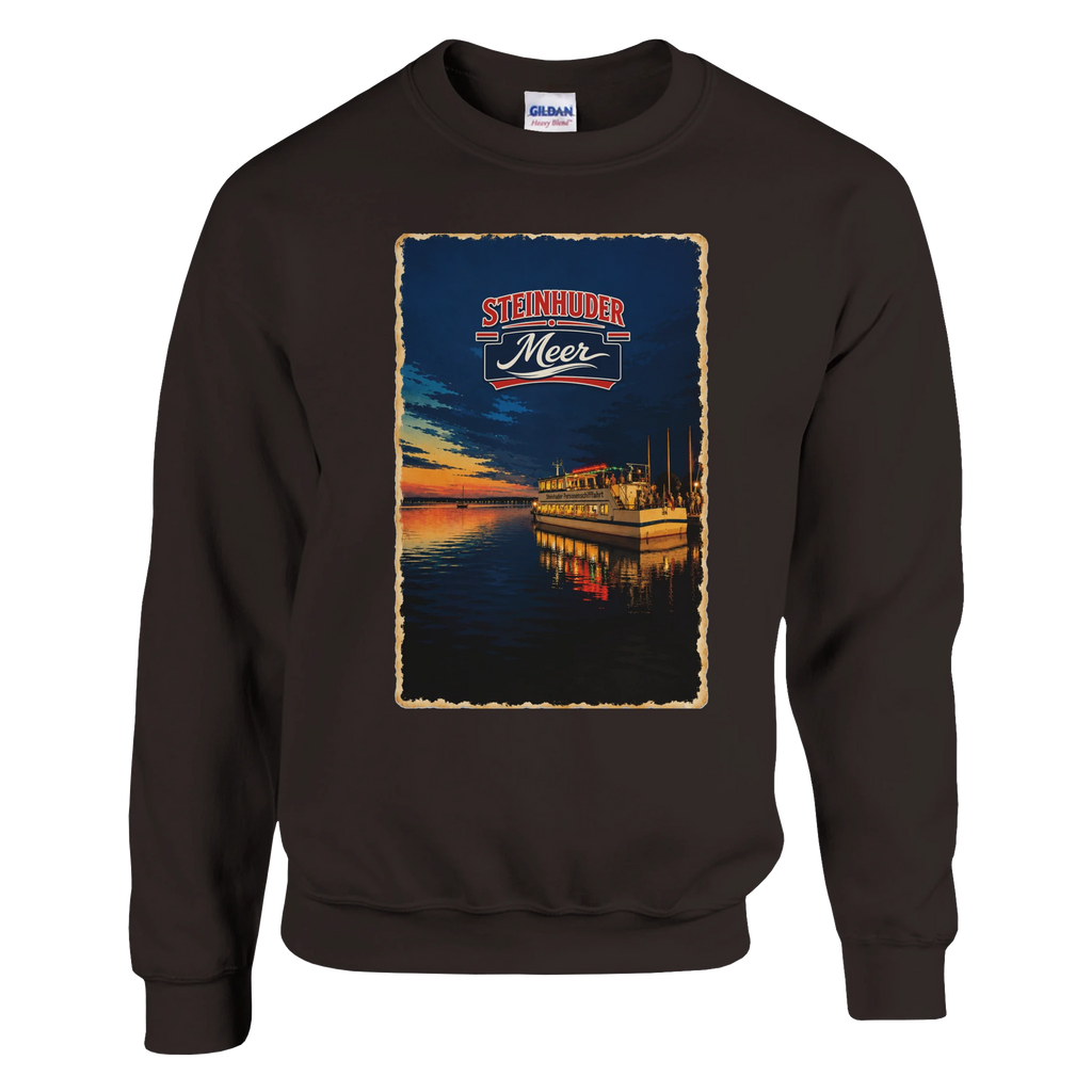 Pullover in Weiß mit Motiv „MS Steinhude Abendstimmung“