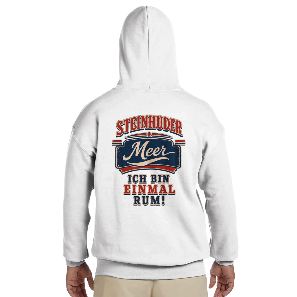 Hoodie in Aschgrau mit Motiv „Ich bin einmal rum“