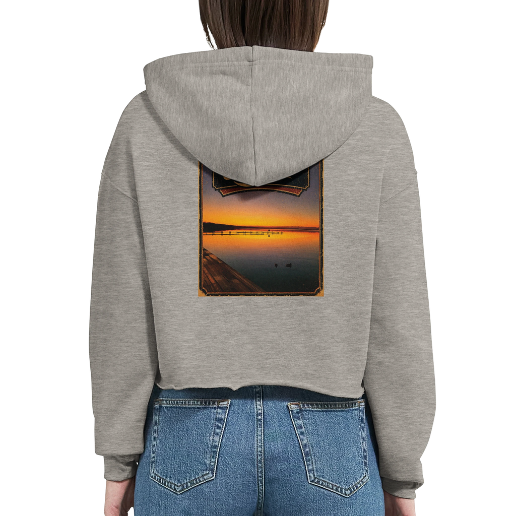 Damen-Hoodie in Weiß mit Motiv „Steg an der Planke“